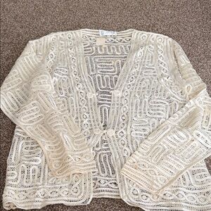 Chic Cream Lace Women's Cardigan
